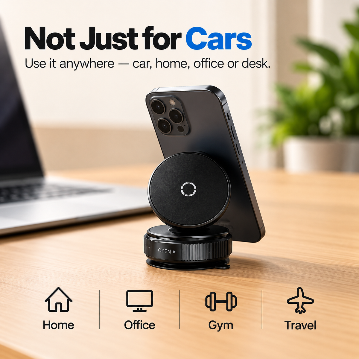 Vacuum Car Mobile Holder | Strong Grip & 360° Adjustable