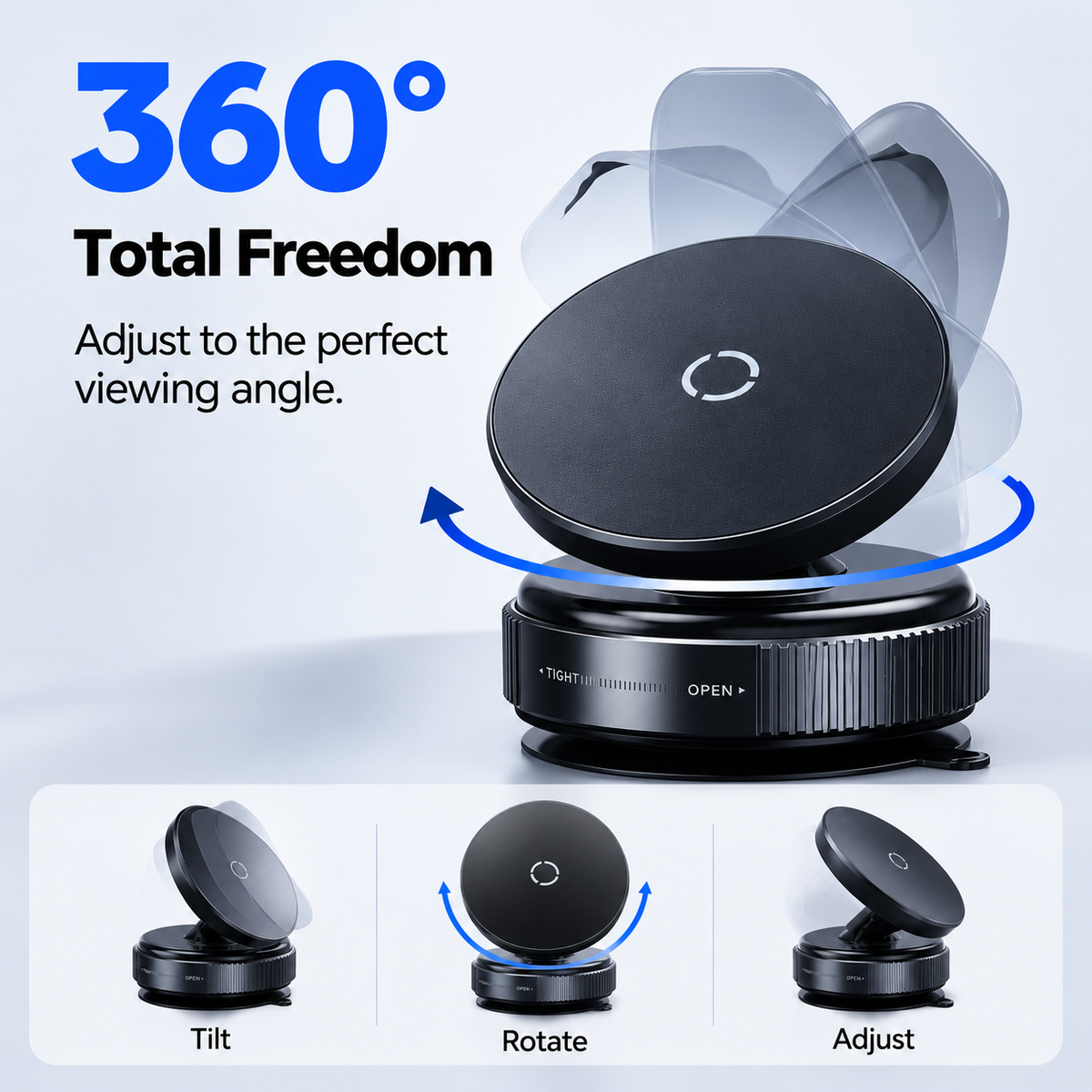 Vacuum Car Mobile Holder | Strong Grip & 360° Adjustable