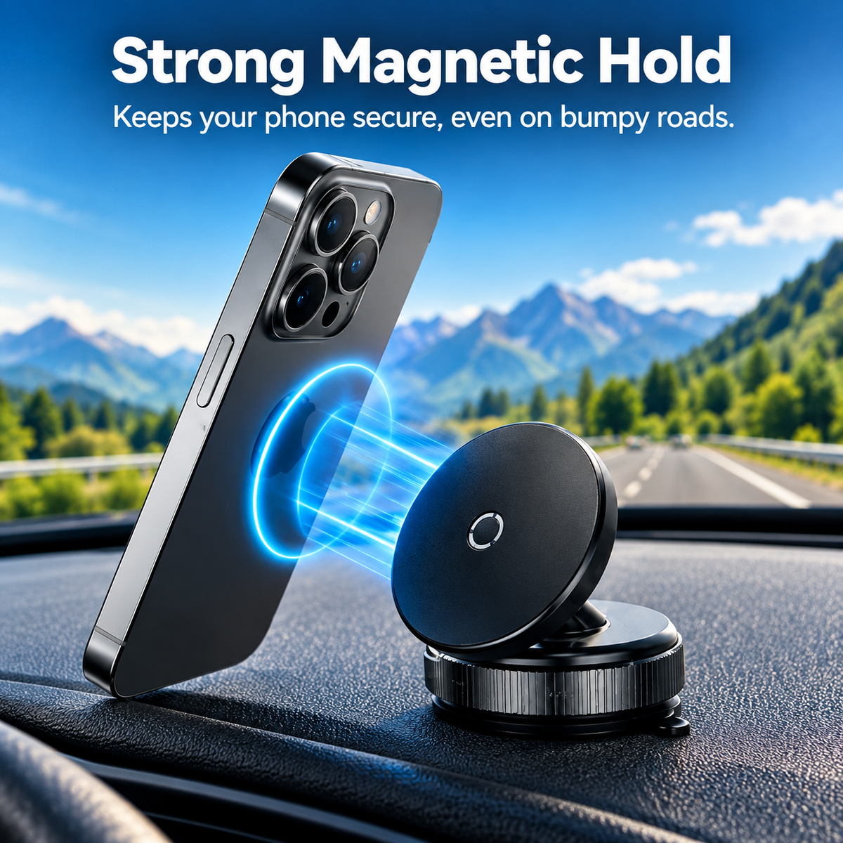 Vacuum Car Mobile Holder | Strong Grip & 360° Adjustable